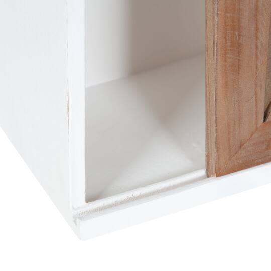 Kate and Laurel Cates Wood Wall Storage Cabinet with Sliding Barn Door